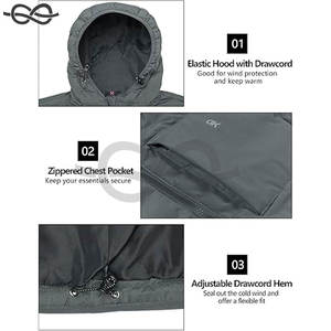 Manteau d'hiver écologique pour hommes, doudoune chaude et imperméable avec capuche, coupe-vent, isolation recyclée, protection de confort ultime - Product Image 5