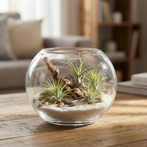 VBW0005 - Clear <b>Bubble</b> Bowl Glass <b>Vase</b> - 5" - Product Image 2