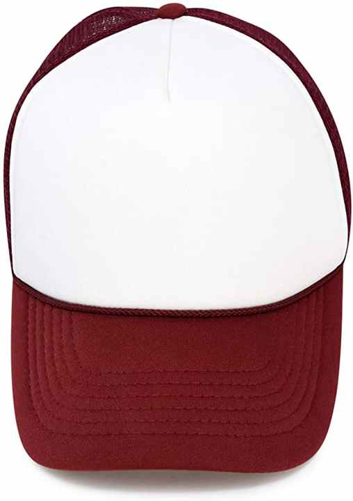 Trucker Hat Mesh Cap Sporty 5-Panel Hat with Hand Embroidery Curved Brim Adjustable Strap Common Fabric Solid Colors Small Braid