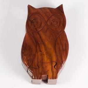 กล่องเก็บปริศนาไม้นกฮูก ช่องซ่อน เครื่องประดับนกฮูก ของขวัญที่ดีที่สุด ของที่ระลึกลับ กล่องล็อคซ่อน - Product Image 4