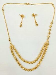 Juego de Cadenas y Aretes Casuales Simples Chapados en Oro de 24k para Bodas, Fiestas, Compromisos o Aniversarios, Excelente Idea de Regalo - Product Image 2