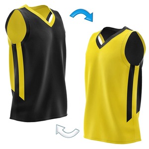 Maillot de basket-ball et de football réversible pour homme Survêtements à col en V personnalisés Maille respirante Évacuation de l'humidité Options de taille Plus - Product Image 2