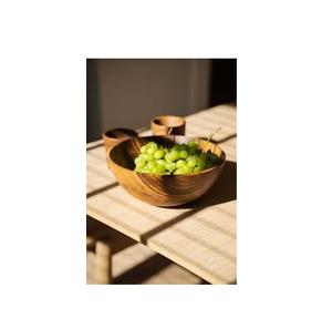 Bol de service en bois avec ensemble de serveur pour utilisation à la main et bol de couleur en bois naturel 100% en forme d'ananas à vendre - Product Image 1