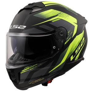 LS2 STREAM 2 FURY MAT SYAH-grã-NEON SARI KASK
