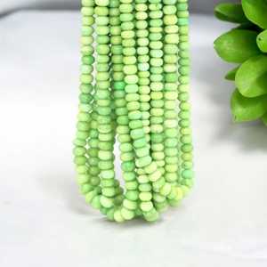 Perles de pierre rondelle lisse opale vert pâle naturelle 7mm 10mm brins de pierres précieuses en vrac fabrication de bijoux en vrac en gros de l'Inde - Product Image 5