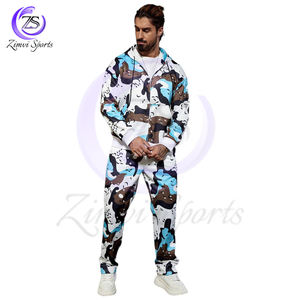Nueva moda, producto de alta demanda, ropa de calle, estampado de camuflaje personalizado, Sudadera con capucha y bolsillos, conjunto de pantalones de chándal para hombres - Product Image 2