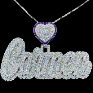 Atractivo Colgante HipHop Personalizado con Moissanita VVS, Corte Redondo, Estilo Diamante, Joyería con Letras, Colgante para Hombre, Plata de Ley 925 - Product Image 2
