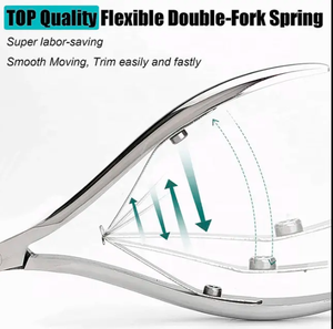 Tondeuse de manucure en acier inoxydable argenté de 5mm, coupe-cuticules pointus avec poussoir à cuticules, ensemble de pédicure - Product Image 6