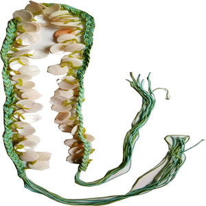 Cotton shell beaded <b>Belt</b> for <b>Women</b> Fashion Black <b>Bag</b> White Western OEM Logo Style Buckle Fabric Packing Pcs Color uk - Product Image 2