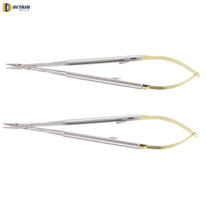 Soporte de aguja quirúrgico Castroviejo, instrumento quirúrgico Manual de 14cm con puntas de carburo de tungsteno, Kit Sutur, instrumento médico - Product Image 4