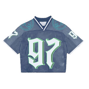 Camiseta de Fútbol Americano Personalizable para Hombre, de Alta Calidad, Transpirable, Talla Grande, con Número Bordado, Diseño Cuadrado, Manga Corta, Secado Rápido - Product Image 4