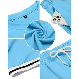 Ensemble de sport pour homme haut à manches courtes et short pour le fitness, la course ou la maison. - Product Image 5