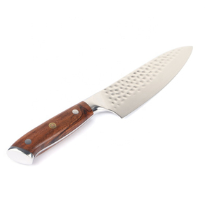Cuchillo de Chef de Damasco con mango de hierro y desierto de 6,5 pulgadas al por mayor, cuchillo de cocina con logotipo personalizado para cortar y rebanar alimentos - Product Image 4