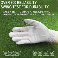 Guante de Golf Premium para Hombre, para Todo Clima, Blanco/Negro, Nailon, Piel de Canguro, Poliéster, Agarre de Piel de Oveja, para Condiciones Húmedas y Secas