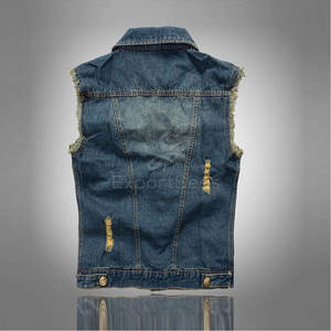 Precio al por mayor Nueva llegada Hombres Jeans Chaleco Casual Wear Jeans Chaleco Para Hombres Personalizado Jeans Chaleco - Product Image 2