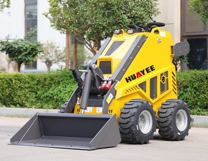 Mini-chargeuse sur pneus HUAYEE 4x4, tracteur de jardin jaune, tracteur multifonctionnel sur roues - Product Image 4