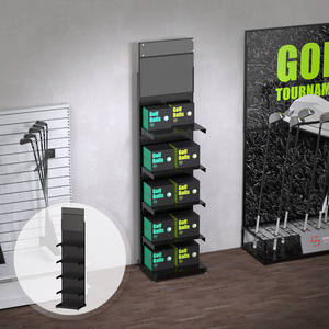 Heavy Duty Custom Logo Powder Coated Metal Floor Display Rack Stand with Adjustable <b>Shelf</b> Height for Sport Gear Store - Product Image 1
