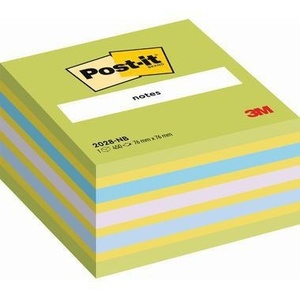 Cubes de notes autocollantes Post-it vert néon/jaune/bleu/violet/bleu 76x45x76mm 450 feuilles Bloc-notes promotionnel - Product Image 1
