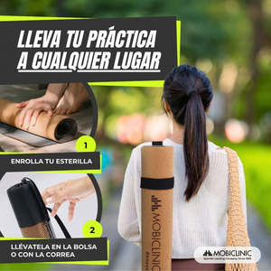 Mobiclinic EY-02 Eco-Friendly Non-Slip Natural Cork TPE <b>Yoga</b> <b>Mat</b> with Carry Bag Recyclable and Sustainable - Product Image 4