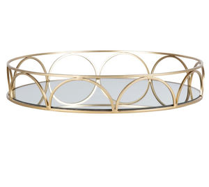 ถาดกระจกโต๊ะเครื่องแป้งสีทองสำหรับตกแต่งโต๊ะเครื่องแป้งของตกแต่งบ้านและที่เก็บน้ำหอมความจุสูง - Product Image 4