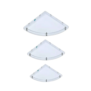 Premium Modern ABS <b>Plastic</b> Lightweight 3-Piece <b>Corner</b> <b>Shelf</b> Set Water Resistant Wall Organizer for Kitchen & Washroom Use - Product Image 1