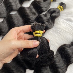 Venta al por mayor Natural Negro Deep Wave I-Tip Extensiones de cabello Todas las cutículas alineadas Cabello humano vietnamita - Product Image 5