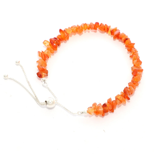 Bracelet fin en argent sterling 925 cornaline coupe brute Bolo Bracelet avec fil flexible doux réglage cadeau à la mode pour les femmes boîte-cadeau - Product Image 5