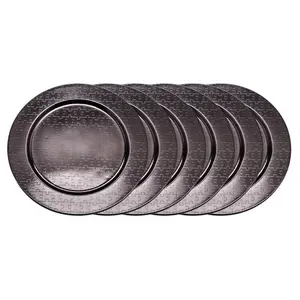 Platos de placa de cargador de Metal rústico gris nuevo para decoración de eventos de boda diseño único Material de PC nuevo diseño de placa de cargador - Product Image 1