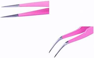 Pinzas de Acero Inoxidable con Punta Recta y Curva para Extensiones de Pestañas y Aplicador de Gel Acrílico para Uñas - Product Image 4