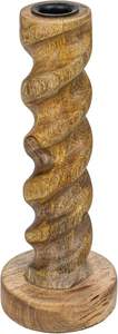 Hand Carved Mango Wood Twisted <b>Taper</b> <b>Candle</b> Holder supplier Natural Wooden Handcrafted Minimalist High - Product Image 2