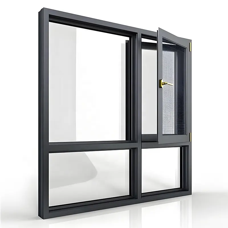 70 Series double glazed window hurricane impact open out aluminum windows casement aluminum glass windows