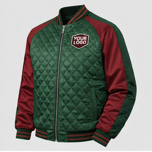 Veste universitaire matelassée sur mesure OEM pour hommes, vente en gros, veste bomber de baseball, veste d'hiver légère rembourrée avec broderie - Product Image 1