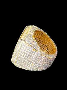 Anillo de Moissanite cuadrado para hombre, Diamante ostentoso de Hip Hop, elegante anillo para hombre - Product Image 3