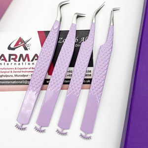 Pince à cils en acier inoxydable d'isolation à 90 degrés de haute qualité avec extension de ventilateurs à pointe pointue - Product Image 3