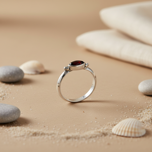 Anillo de Plata 925 con Granate para Mujer, Anillo Elegante con Topacio de Corte Ovalado, Joyería Fina con Piedra Preciosa Natural de Alta Calidad - Product Image 2