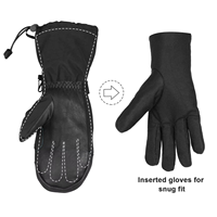 Gants de ski chauffants en cuir imperméables pour hommes et femmes, mitaines thermiques en polyester compatibles avec les écrans tactiles, fermeture à boucle auto-agrippante