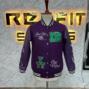 Veste pour homme en laine et soie brodée personnalisée à imprimé fin avec fermeture à bouton recouvert vestes de versity vestes Lettermen - Product Image 3