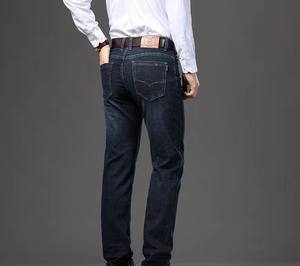 OEM personnalisé printemps et automne nouveau pantalon jean droit pour hommes extensible épais pantalon décontracté tout match pantalon Spot - Product Image 1