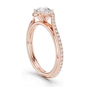 Bague de fiançailles torsadée avec diamant de laboratoire rond brillant de 0,96 carat, clarté VVS-VS EF, or 18 carats, 14 carats, 10 carats et argent 925, rose - Product Image 5