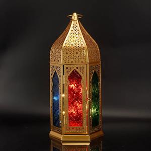Últimas Novedades 2026: Linternas Marroquíes Modernas de Metal/Vidrio Doradas para Navidad, Linternas de Vidrio Coloridas para Mesa, Decoración Hecha a Mano para el Hogar - Product Image 4