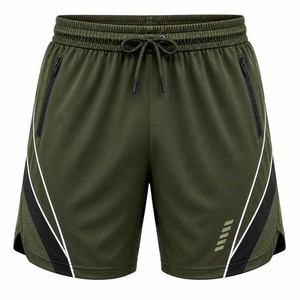 Men's White Quick Dry Sport <b>Shorts</b> With Drawstring Waist And Side <b>Zippers</b> Mid Length Knitted Polyester Athletic <b>Shorts</b> - Product Image 5