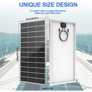 Rvpozwer Entrepôt américain Panneau solaire monocristallin haute tension à demi-cellule 22% d'efficacité 200W 12V Ensemble de panneaux solaires Garantie 25 ans Chine - Product Image 2