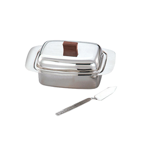 Handmade thép không gỉ màu bạc bơ món ăn tùy chỉnh kích thước và hình dạng bơ món ăn với dao Bộ đồ ăn - Product Image 1