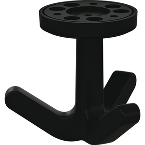 HEWI Triple <b>Hook</b> Series 477 Matt Elastic 90mm Deep <b>Black</b> Wall <b>Hook</b> 69mm 51mm - Product Image 1