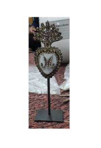 Joyería de pared de corazón Maya de Metal dorado antiguo para regalo Católico - Product Image 3