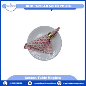 Best Quality Handmade Block Printed Embroidered Eco-Friendly 1000 Time Washable 60x60cm Cotton <b>Table</b> Napkins for Wedding - Product Image 2