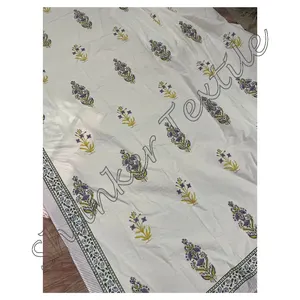 3pcs Hand Block Printed Comforter Flat Bed Sheet Queen Size Bedsheet Bedding Sets Queen Size Bed Sheet Set From Manufacturer