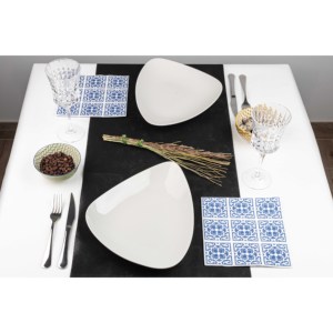 Servilletas con Estampado Azulejo Azul de 40x40cm, Bambutex Natural, 600 Unidades, B2B - Product Image 2