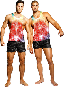 Débardeurs personnalisés sans couture pour hommes, légers, respirants, à séchage rapide, pour le sport, la gymnastique, l'entraînement, la course, la décoration imprimée de la capuche en polyester - Product Image 4