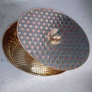 Mini tendedero de platos de latón de alto acabado, lo último en artículos de mesa de cocina, plato colorido, cuenco para restaurante, boda, hecho a mano - Product Image 3